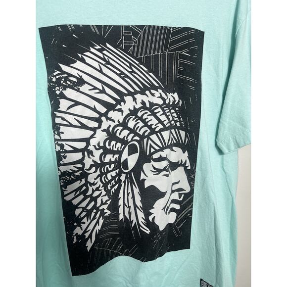 Hustle Gang Trap Uniform Sporting Goods Distressed Indian Chief T Shirt Size L - Picture 2 of 6